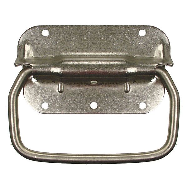 Folding Pull Handle, Steel, Natural, Unth. Through Holes