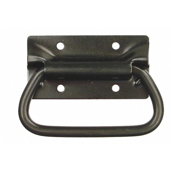 Fold Pull Handle, Steel, 1-3/16 In. H, Zinc, Unthr. Holes