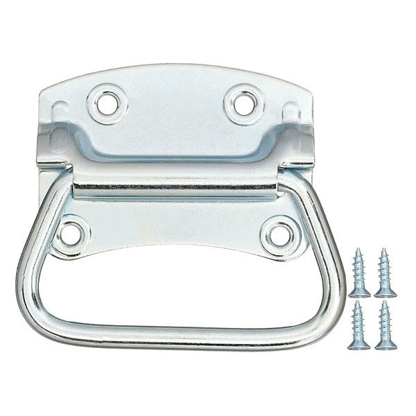 Folding Pull Handle, Steel, Zinc, Unthr. Through Holes