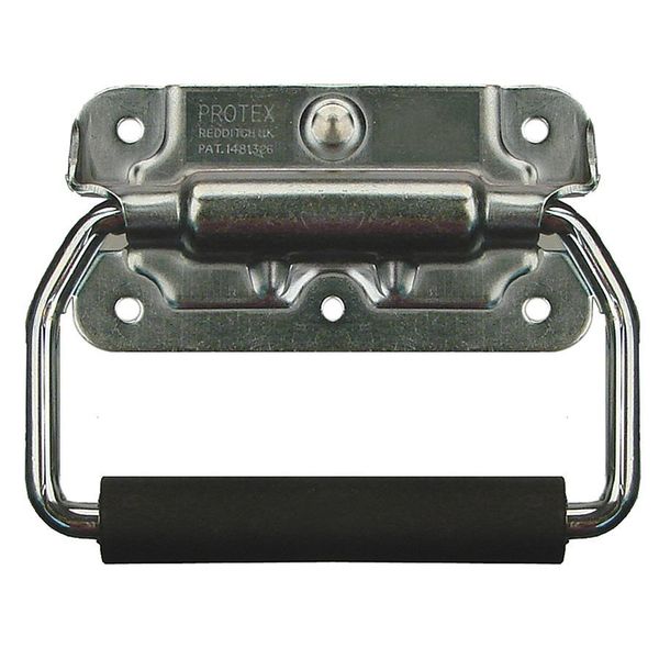 Folding Pull Handle, Steel, Zinc, Unthr. Through Holes