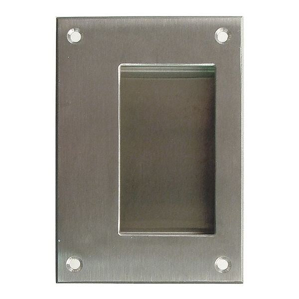 Recessed Pull Handle, Steel, Natural, Unth. Through Holes