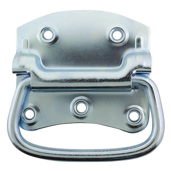 Folding Pull Handle, Steel, Zinc, Unthr. Through Holes