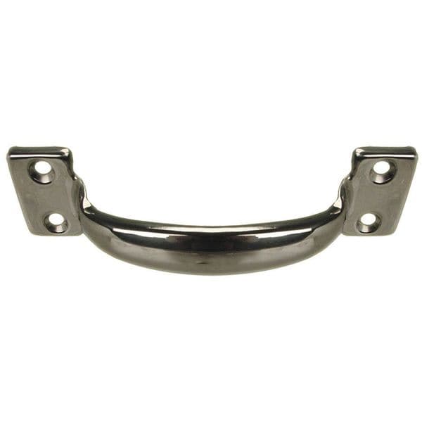 Pull Handle, 4-5/32 In. H, Polished, Unthr. Through Holes