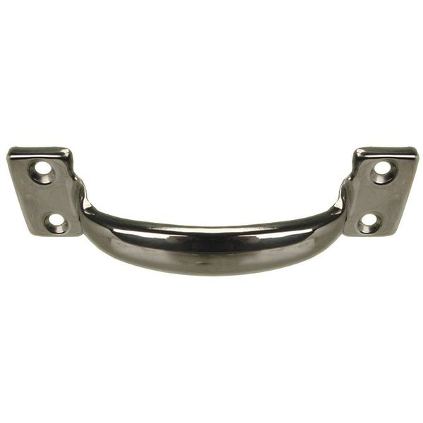 Pull Handle, 4-3/4 In. H, Polished, Unthr. Through Holes
