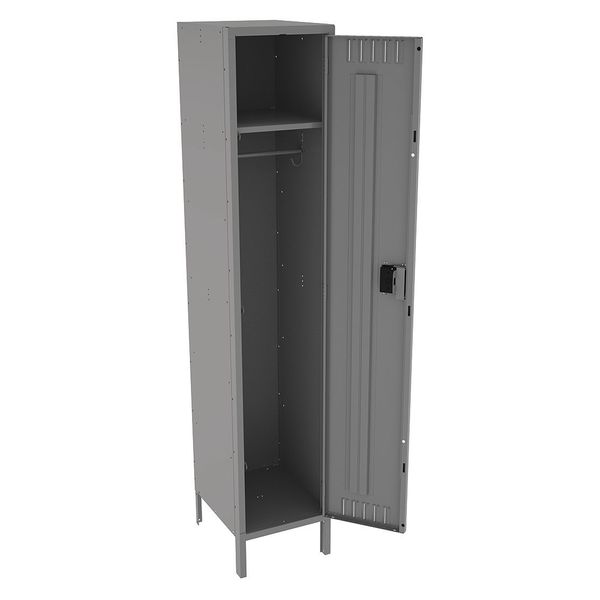 Wardrobe Locker, 15 in W, 18 in D, 78 in H, (1) Tier, (1) Wide, Gray
