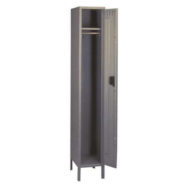Wardrobe Locker, 12 in W, 18 in D, 78 in H, (1) Tier, (1) Wide, Gray