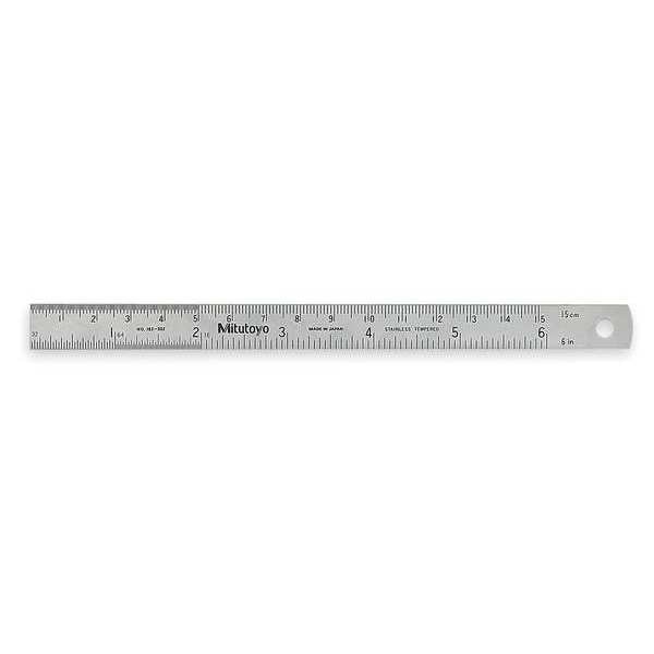 Steel Rule, Flex, 6 In, 16/32/64ths/0.5/1mm