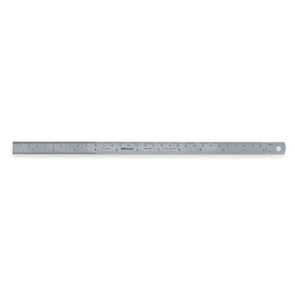 Steel Rule, Flexible, 12 In, 32/64/0.5/1mm