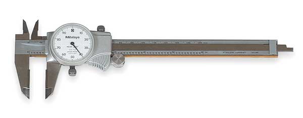 Dial Caliper, 0-6 In, Carbide Jaws