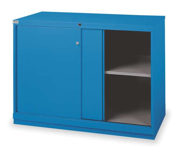 Steel Sliding Door Base Shelf Cabinet, 56.34 in W, 39-3/8 in H