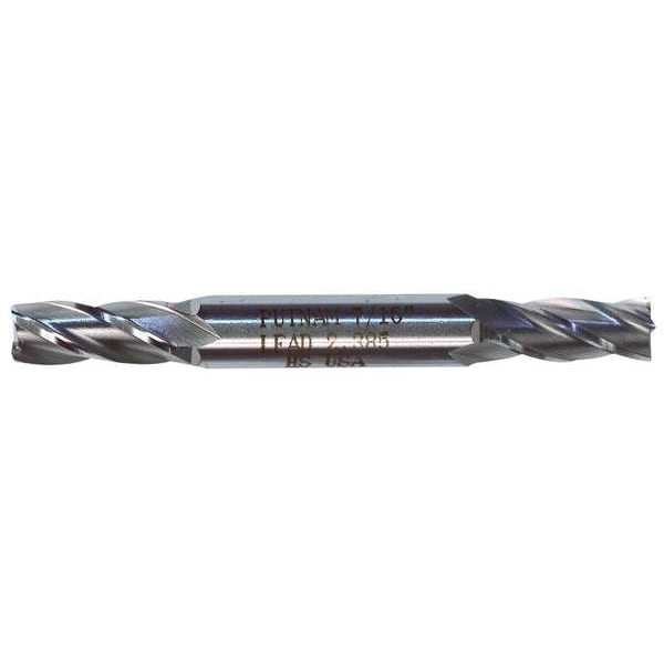 4-Flute Cobalt 8% Square Double End CenterCut Finisher CTD HDC-4C Bright 1/4x3/8x5/8x3-3/8