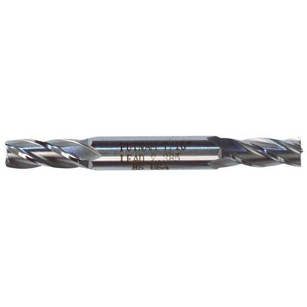 4-Flute Cobalt 8% Square Double End CenterCut Finisher CTD HDC-4C Bright 1/8x3/8x3/8x3-1/16