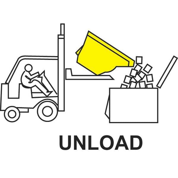 Self Dumping Hopper, Medium Duty, Gray