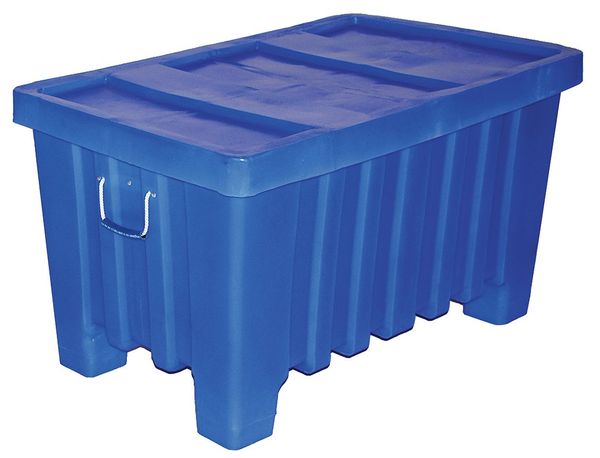 Orange Bulk Container, Plastic, 43 in L, 26 1/2 in W, 24 in H, 8.7 cu ft Volume Capacity