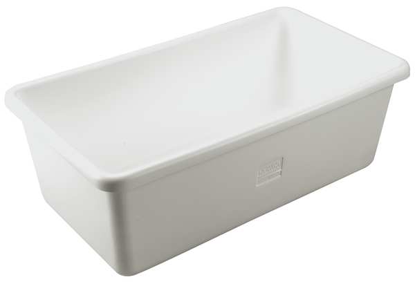 Hopper Tub with Plug, White, Polyethylene
