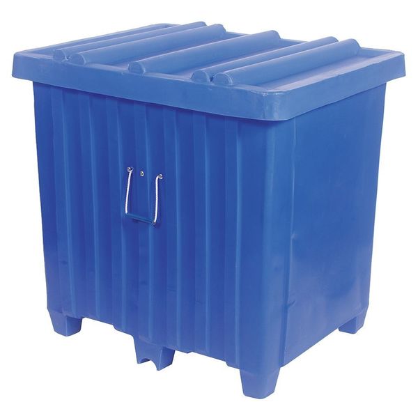 Gray Bulk Container, Plastic, 23 cu ft Volume Capacity