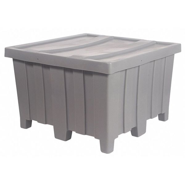 Black Bulk Container, Plastic, 23 cu ft Volume Capacity