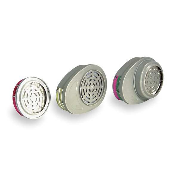 Combination Cartridge/Filter, Bayonet, AM, MA, P100, Green, Magenta, 2 PK, NIOSH 42 CFR 84