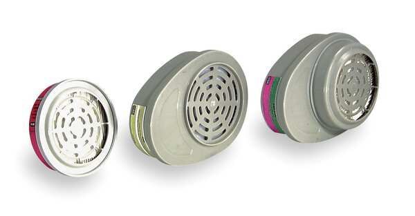 Combination Cartridge/Filter, Bayonet, CL, SD, CD, HC, P100, Magenta, White, 2 PK, NIOSH 42 CFR 84