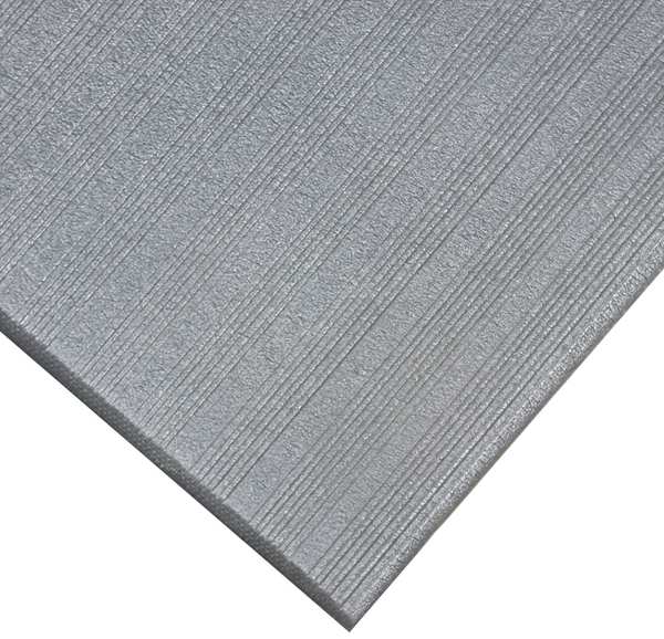 Antifatigue Runner, Gray, 60 ft. L x 3 ft. W, PVC Closed Cell Foam, Corrugated Surface Pattern