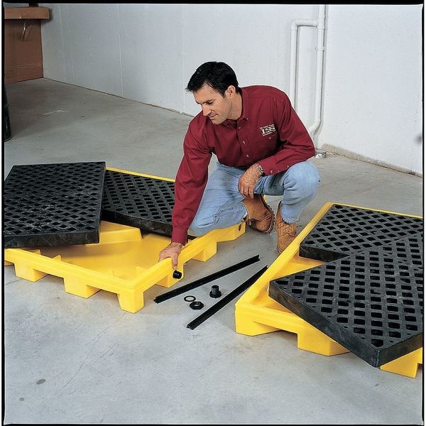 Drum Spill Deck, 22 gal Spill Capacity, 2 Drum, 3000 lb., Polyethylene
