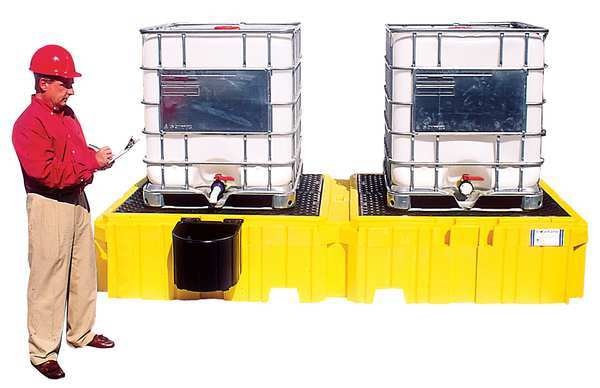 Twin IBC Containment Unit, 535 gal Spill Capacity, 8000 lb., Polyethylene