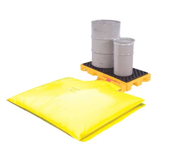 Drum Spill Containment Pallet, 88 gal Spill Capacity, 2 Drum, 3000 lb., Polyethylene