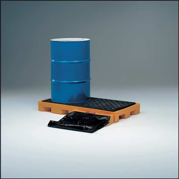 Drum Spill Containment Pallet, 88 gal Spill Capacity, 2 Drum, 3000 lb., Polyethylene