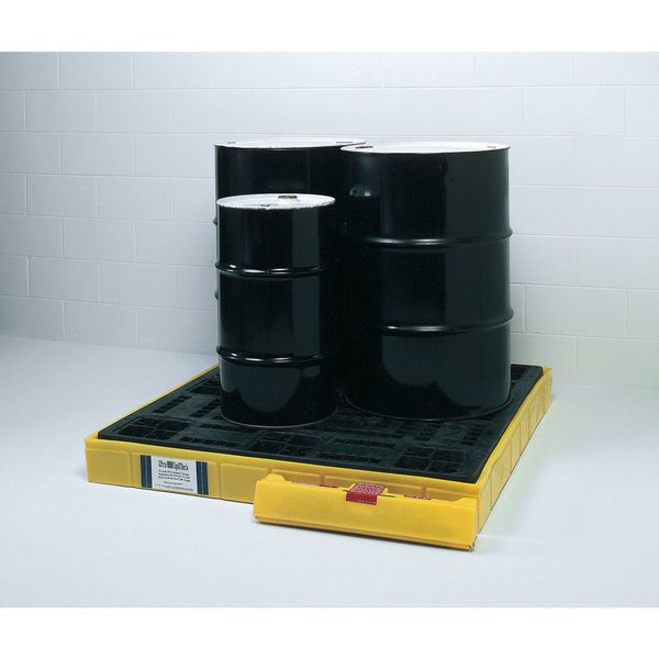 Drum Spill Containment Pallet, 88 gal Spill Capacity, 2 Drum, 3000 lb., Polyethylene