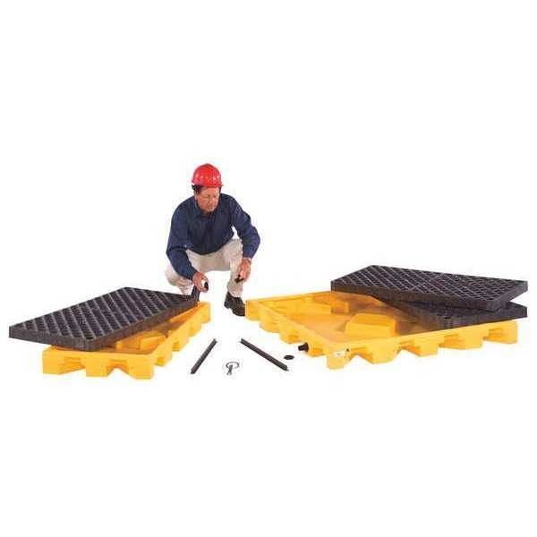 Drum Spill Deck, 44 gal Spill Capacity, 4 Drum, 6000 lb., Polyethylene