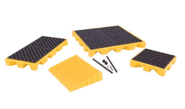Drum Spill Deck, 44 gal Spill Capacity, 4 Drum, 6000 lb., Polyethylene