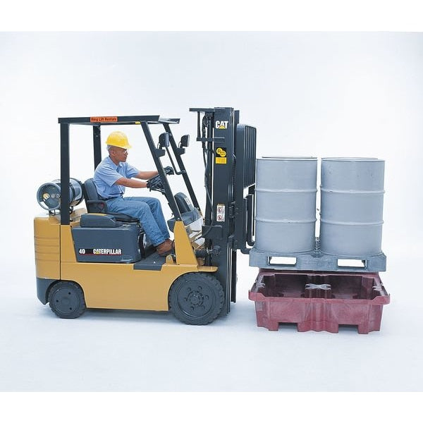Drum Spill Containment Pallet, 85 gal Spill Capacity, 4 Drum, 6500 lb, Polyethylene