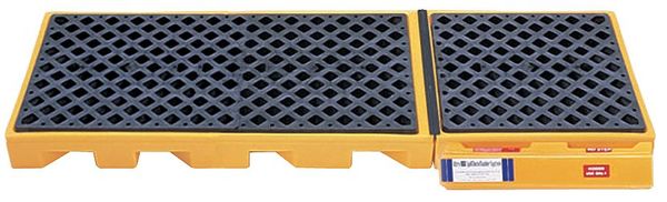 Drum Spill Containment Pallet, 99 gal Spill Capacity, 3 Drum, 4500 lb, Polyethylene
