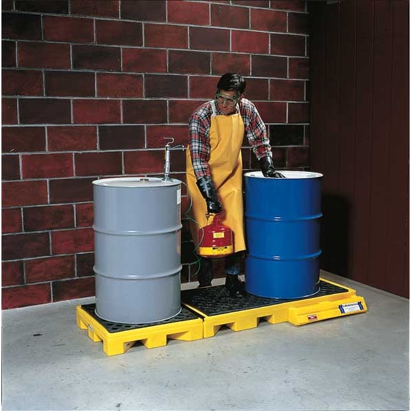 Drum Spill Containment Pallet, 66 gal Spill Capacity, 6 Drum, 9000 lb., Polyethylene