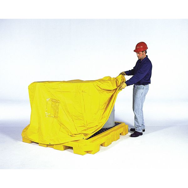 Drum Spill Containment Pallet, 75 gal Spill Capacity, 4 Drum, 9000 lb., Polyethylene