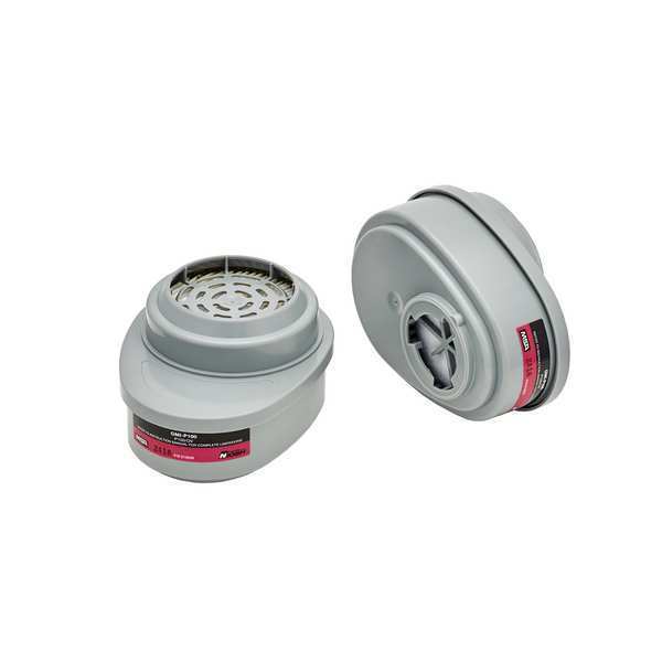 Combination Cartridge/Filter, Bayonet, OV, P100, Black, Magenta, 2 PK, NIOSH