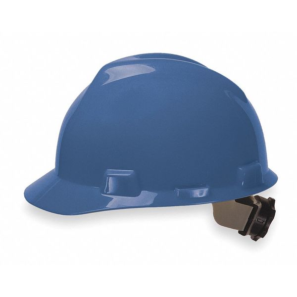 V-Gard Front Brim Hard Hat, Type 1, Class E, Ratchet (4-Point), Blue