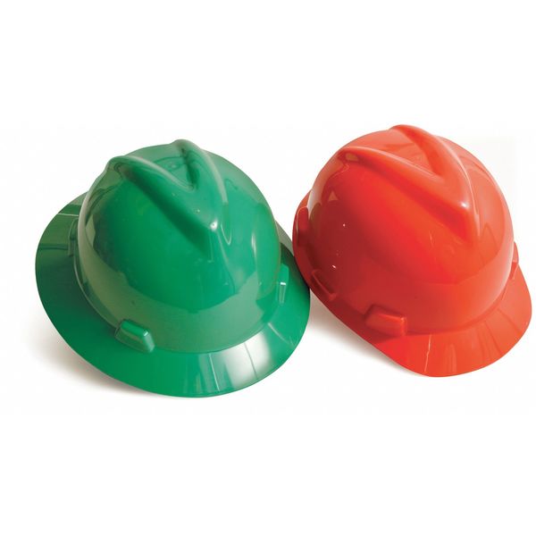 V-Gard Front Brim Hard Hat, Type 1, Class E, Ratchet (4-Point), Blue