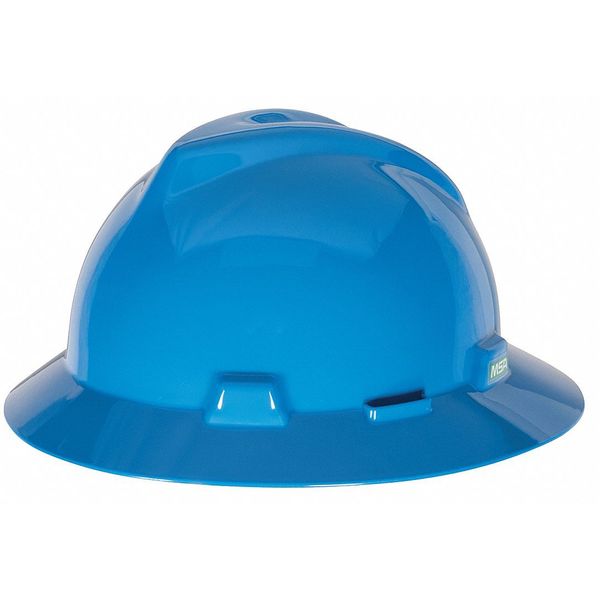 Full Brim Hard Hat, Type 1, Class E, Ratchet (4-Point), Blue