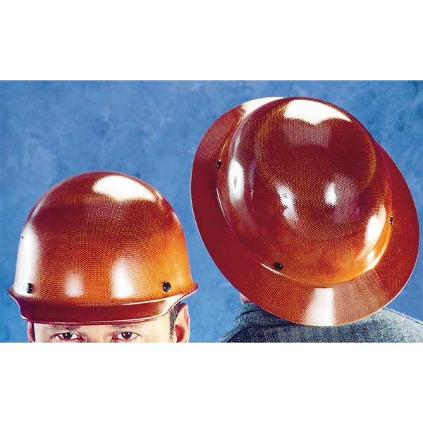 Front Brim Hard Hat, Type 1, Class G, Ratchet (4-Point), Brown