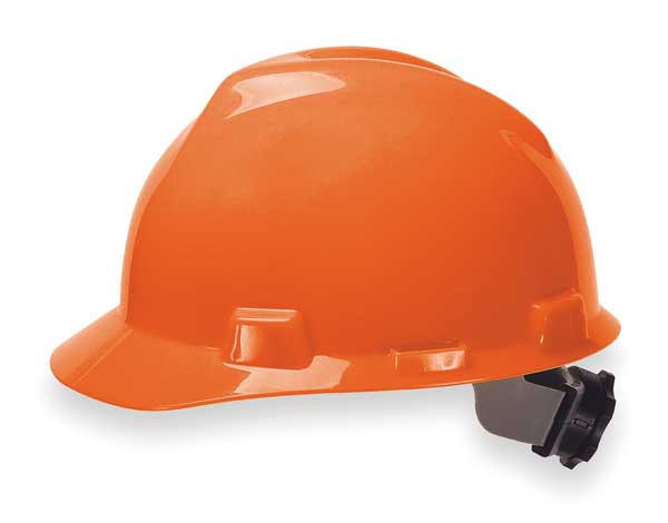 V-Gard Front Brim Hard Hat, Type 1, Class E, Ratchet (4-Point), Orange