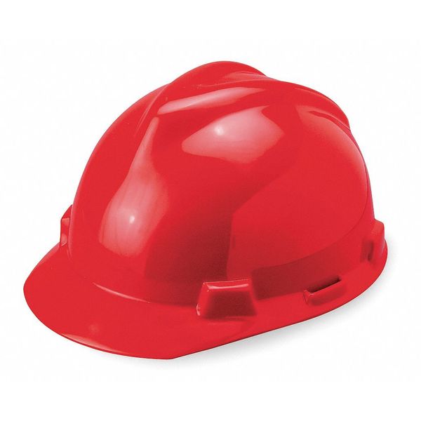 Front Brim Hard Hat, Type 1, Class E, Pinlock (4-Point), Red