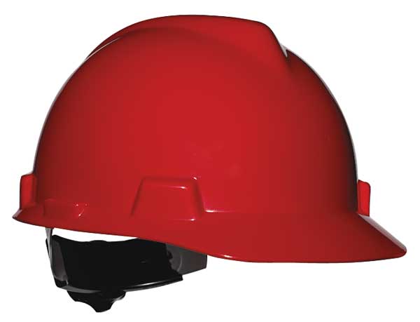 V-Gard Front Brim Hard Hat, Type 1, Class E, Ratchet (4-Point), Red