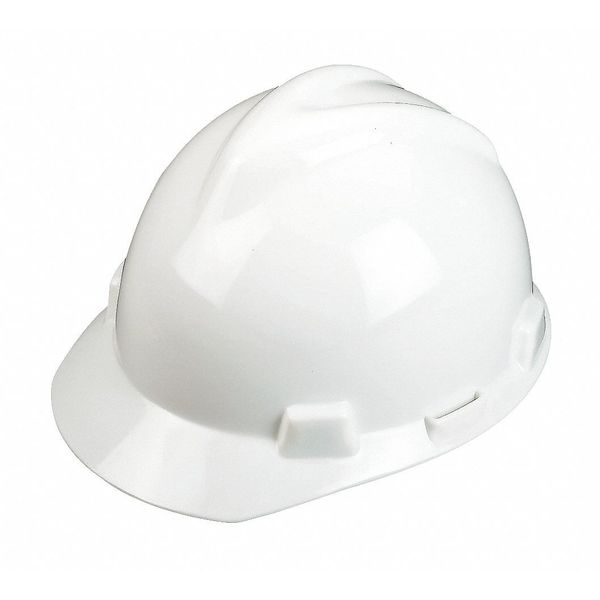 Front Brim Hard Hat, V-Gard, Slotted Cap, Type 1, Class E, Staz-On Pinlock Suspension, White