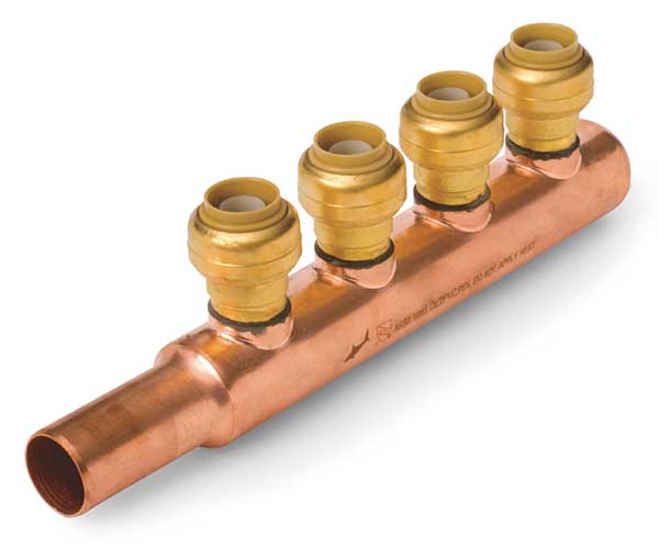 Push Fit Manifold, LF CU, Push Fit, 1 In. W