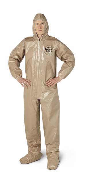 Hooded Coverall w/Socks, Tan, 7XL, PK6