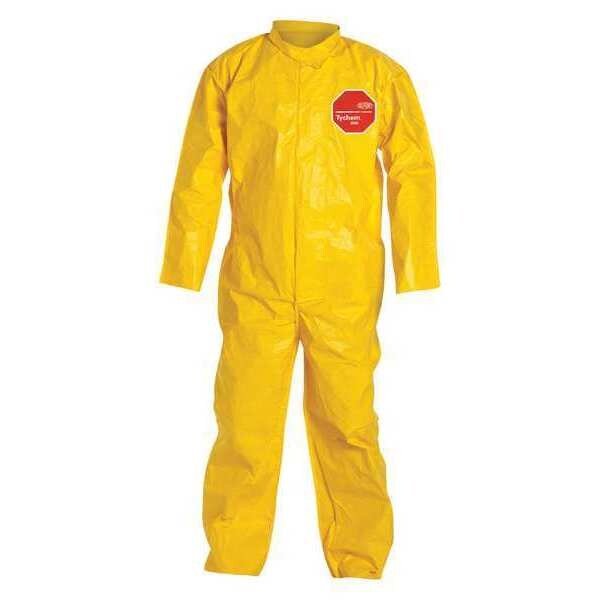 Collared Chemical Resistant Coveralls, Yellow, Zipper