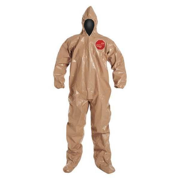 Hooded Coverall w/Socks, Tan, 7XL, PK6