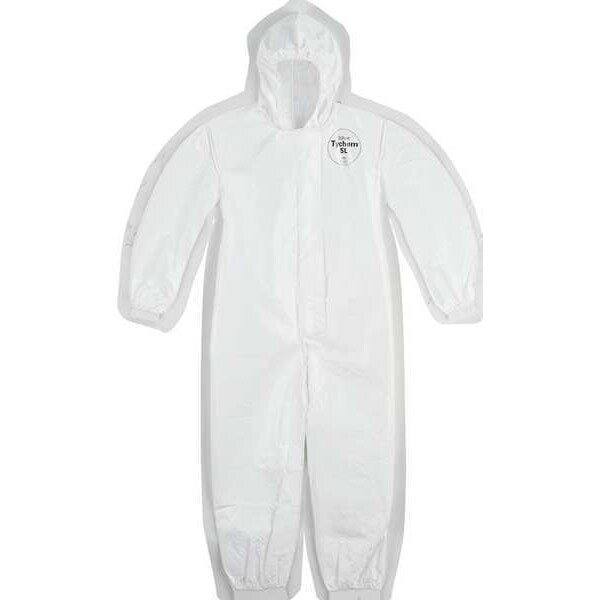 Hooded Chemical Resistant Coveralls, 12 PK, White, Zipper