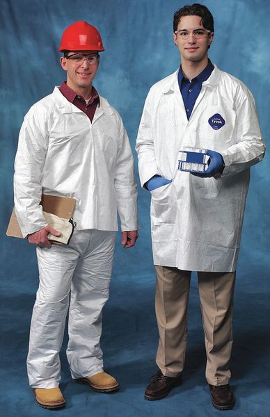 Tyvek 400 Disp. Lab Coat, L, White, PK30
